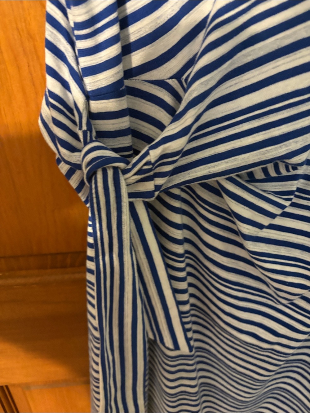 Talbots Blue & White Striped Side-Knot Midi Dress XL great condition. Sleeveless - Picture 8 of 11